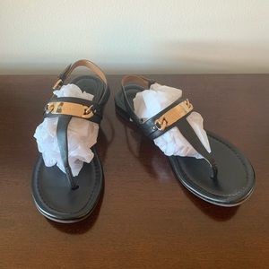 Coach, Caterine leather T-strap sandal